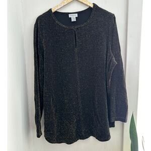 AVENUE Women's Black Sparkle Blouse | Size 18/20